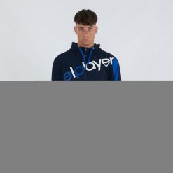 Bluza z kapturem i zamkiem Profeo. Niebieskie bluzy męskie ELPLAYER, m, bez wzorów, z jersey, z kapturem. Za 84.00 zł.