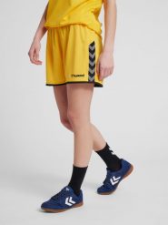 Szorty damskie Hummel hmlautentyczne Poly. Żółte szorty sportowe damskie Hummel, s, z aplikacjami, z poliesteru, sportowe. Za 101.90 zł.