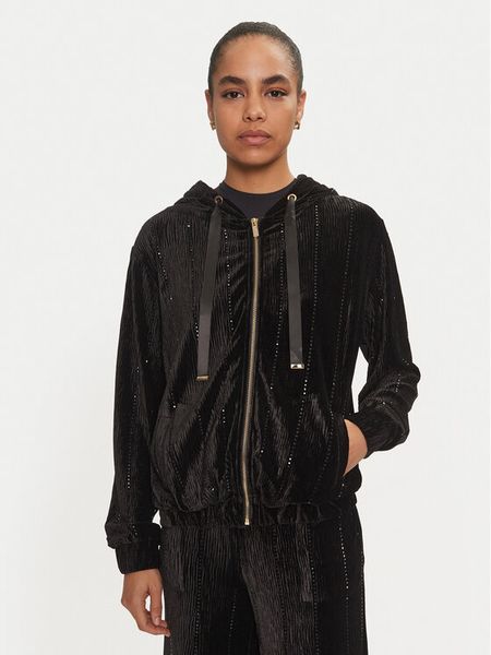 Fracomina Bluza FR24WT9006J461R9 Czarny Regular Fit. Czarne bluzy damskie Fracomina, s, bez wzorów, z syntetyku, bez kaptura. Za 489.99 zł.