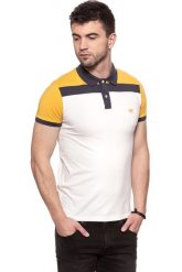 POLO WRANGLER FUNKY POLO AMBER YELLOW W7B50G3UY 112131489. Żółte koszulki polo męskie Wrangler, s, bez wzorów, bez ramiączek. Za 99.99 zł.