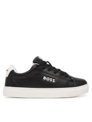 BOSS Sneakersy J53248 M Czarny. Czarne buty sportowe chłopięce Boss, bez wzorów, ze skóry, bez zapięcia. Za 609.99 zł.