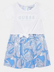 Guess Sukienka codzienna K4GK10 K6YW3 Biały Regular Fit. Białe sukienki dla dziewczynek Guess, z aplikacjami, z bawełny, bez ramiączek. Za 329.99 zł.