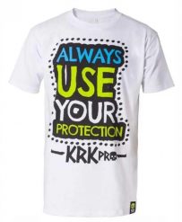 Koszulka męska do BMX, hulajnogi Krkpro Always t-shirt. Białe koszulki sportowe męskie KRK PRO, l, bez wzorów, z bawełny, bez kołnierzyka, bez ramiączek. Za 69.99 zł.
