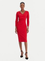 Rinascimento Sukienka koktajlowa CFC0126655003 Czerwony Slim Fit. Czerwone sukienki damskie Rinascimento, l, bez wzorów, z syntetyku, wizytowe, bez kołnierzyka, bez ramiączek. Za 579.99 zł.