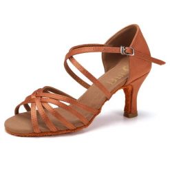 Buty taneczne damskie salsa taniec towarzyski Burtan Havana 7 cm. Brązowe obuwie sportowe damskie BURTAN, bez wzorów, na jogę i pilates. Za 169.00 zł.
