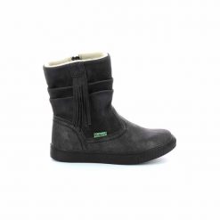 Kozaki dziewczęce KICKERS RUMBY. Szare buty zimowe dziewczęce Kickers, bez wzorów, bez zapięcia. Za 169.99 zł.