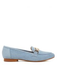 DeeZee Loafersy 200-1 Niebieski. Niebieskie mokasyny damskie DeeZee, z materiału. Za 99.99 zł.