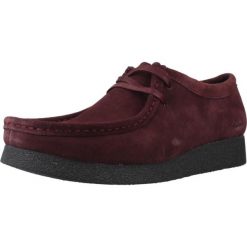 Buty CLARKS WALLABEE EVO SH Bordeaux. Czerwone obuwie sportowe damskie Clarks, bez wzorów, ze skóry, na fitness i siłownię. Za 405.70 zł.