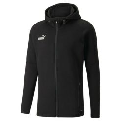 Bluza z kapturem męskie Puma Teamfinal Casuals Hooded Jkt. Czarne bluzy męskie Puma, m, bez wzorów, z bawełny, z kapturem, na fitness i siłownię. Za 204.68 zł.