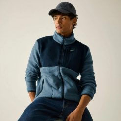 Męska bluza polarowa Frankie Borg Color Block z zamkiem błyskawicznym. Niebieskie bluzy męskie Regatta, l, bez wzorów, z materiału, bez kaptura. Za 182.50 zł.