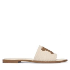 Klapki Max Mara. Brązowe klapki damskie Max Mara, bez wzorów, bez obcasa. Za 974.99 zł.
