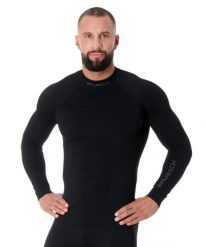 Bluza męska bielizna termoaktywna Brubeck Thermo Extreme. Czarna bluzy męskie Brubeck, na zimę, l, bez wzorów, z materiału, bez kaptura. Za 229.99 zł.
