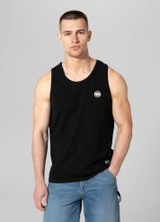 Tank męski Pitbull Top Slim Fit Small Logo. Czarne t-shirty męskie PITBULL, na lato, m, z aplikacjami, z bawełny, klasyczne, bez kołnierzyka. Za 89.00 zł.