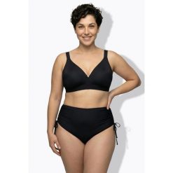 Damska Góra od bikini bez miękkich miseczek na podszewce z recyklingu. Czarne bikini damskie Ulla Popken, m, bez wzorów, plus size. W wyprzedaży za 111.99 zł.