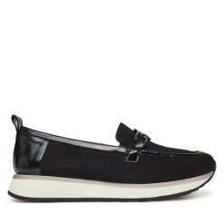 Półbuty Tamaris. Czarne półbuty damskie Tamaris, bez wzorów, bez obcasa, na płaskiej podeszwie, bez zapięcia. Za 239.99 zł.