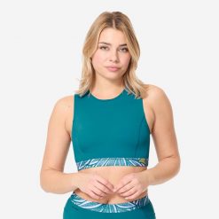Góra kostiumu kąpielowego surfingowego damska Olaian Carla. Fioletowe bikini damskie OLAIAN, bez wzorów. W wyprzedaży za 79.99 zł.