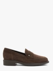 Ciemnobrązowe mokasyny z weluru. Brązowe mokasyny damskie Ryłko, ze skóry, eleganckie. Za 379.99 zł.