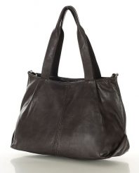 Torebka kuferek skórzana na ramię z miękkiej skóry MARCO MAZZZINI ciemny brąz. Brązowe torby na ramię damskie bez wzorów, ze skóry, klasyczne, bez dodatków. Za 629.00 zł.