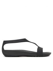 Crocs Sandały SERENA SANDAL 205469-060 Czarny. Czarne sandały damskie Crocs, bez wzorów, z materiału, bez obcasa, na płaskiej podeszwie, bez zapięcia. Za 149.99 zł.
