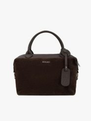 Czekoladowa duża miękka shopperka. Brązowe torebki shopper damskie Ryłko, bez wzorów, ze skóry, biznesowe, duże, bez dodatków. Za 449.99 zł.
