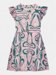 Guess Sukienka codzienna J4RK19 WA2T0 Różowy Regular Fit. Czerwone sukienki dla dziewczynek Guess, z aplikacjami, z syntetyku, bez ramiączek. Za 379.99 zł.