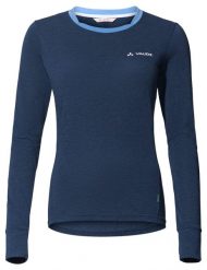 Koszulka damska Sveit LS Shirt II. Niebieskie koszulki sportowe damskie Vaude, s, bez wzorów, z materiału, bez kołnierzyka, bez ramiączek, wspinaczkowe. Za 296.60 zł.