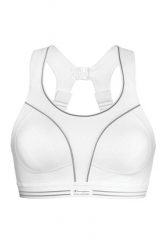 Biustonosz treningowy Shock Absorber Ultimate Run Bra white U10046. Białe biustonosze Champion, bez wzorów, z elastanu. Za 219.99 zł.