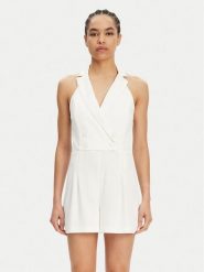 Patrizia Pepe Kombinezon 2T0088 A411 Biały Regular Fit. Białe sukienki damskie Patrizia Pepe, bez wzorów, z syntetyku, bez kołnierzyka, bez ramiączek. Za 789.99 zł.