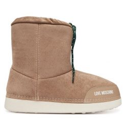Śniegowce LOVE MOSCHINO. Brązowe śniegowce i trapery damskie Love Moschino. Za 709.99 zł.
