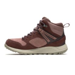 Buty turystyczne damskie Merrell Wildwood Mid Ltr Wp. Czerwone obuwie sportowe damskie Merrell, bez wzorów, trekkingowe. Za 469.99 zł.