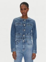 PINKO Kurtka jeansowa 104980 A2DW Granatowy Regular Fit. Niebieskie kurtki damskie Pinko, bez wzorów, z bawełny, bez kaptura. Za 689.99 zł.