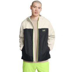 Męska kurtka Cloudstrike wodoodporna (Biała). Białe kurtki męskie Under Armour, m, bez wzorów, z materiału, z kapturem. Za 517.70 zł.