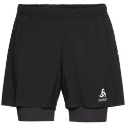 Spodnie techniczne męskie Odlo 2w1 Shorts Zeroweight 5 INCH. Czarne spodnie sportowe męskie Odlo, m, bez wzorów, do biegania. Za 268.45 zł.