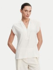 Calvin Klein Bluzka K20K208188 Biały Regular Fit. Białe bluzki damskie Calvin Klein, bez wzorów, z syntetyku, bez kołnierzyka, bez ramiączek. Za 199.99 zł.