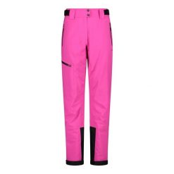 Spodnie damskie narciarskie CMP 34W3946. Czerwone spodnie snowboardowe damskie CMP, na zimę, bez wzorów, z materiału, sportowe, narciarskie. Za 459.99 zł.