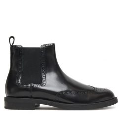 Sztyblety Tommy Hilfiger. Czarne botki męskie Tommy Hilfiger, bez wzorów, bez zapięcia. Za 559.99 zł.