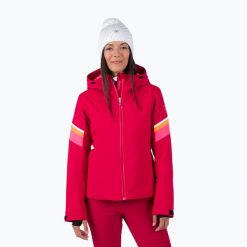 Kurtka narciarska damska Rossignol Strawpile Jkt. Czerwone kurtki snowboardowe damskie Rossignol, bez wzorów, bez kaptura, narciarskie. Za 879.99 zł.