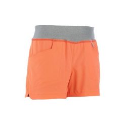 Spodenki Hike 500 dla dzieci. Brązowe spodenki dla dziewczynek QUECHUA, z materiału. W wyprzedaży za 19.99 zł.