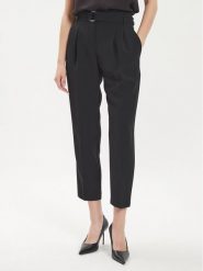 Boss Spodnie materiałowe Tapiah 50490037 Czarny Regular Fit. Czarne spodnie materiałowe damskie Boss, bez wzorów, z materiału. Za 899.99 zł.