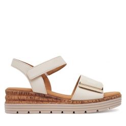 Sandały Gabor. Brązowe sandały damskie Gabor, bez wzorów, bez obcasa, na koturnie, bez zapięcia. Za 429.99 zł.