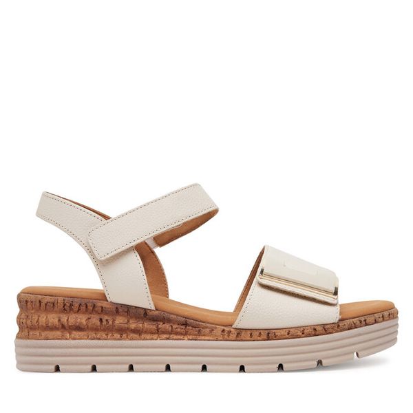 Sandały Gabor. Brązowe sandały damskie Gabor, bez wzorów, bez obcasa, na koturnie, bez zapięcia. Za 429.99 zł.