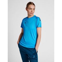 Koszulka damska Hummel Core Poly. Niebieskie koszulki sportowe damskie Hummel, m, bez wzorów, bez kołnierzyka, bez ramiączek, do piłki ręcznej. Za 131.00 zł.
