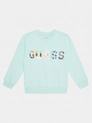 Guess Bluza N4GQ04 KA6R3 Niebieski Regular Fit. Niebieskie bluzy dla chłopców Guess, z aplikacjami, z bawełny, bez ramiączek, bez kaptura. Za 109.99 zł.
