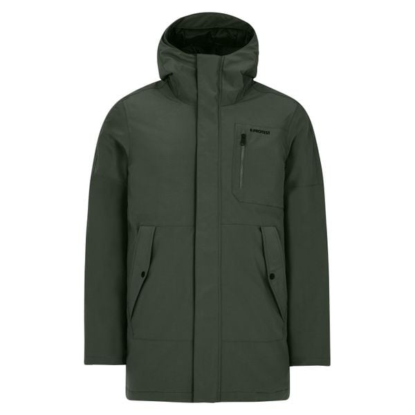 Parka Protest Hemley. Zielone parki męskie Protest, bez wzorów, z puchu, sportowe, bez kaptura. Za 702.00 zł.