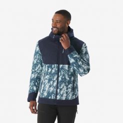 Kurtka turystyczna męska zimowa Quechua NH500 -10°C wodoodporna. Niebieskie kurtki męskie QUECHUA, na zimę, m, bez wzorów, sportowe, bez kaptura. Za 199.99 zł.