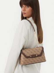 Guess Torebka Lindsey HWSG97 49210 Brązowy jasny. Brązowe torebki do ręki damskie Guess, z aplikacjami, ze skóry, bez dodatków. Za 525.99 zł.