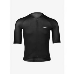 Koszulka kolarska męska POC Pristine Jersey. Czarne buty sportowe męskie POC, z jersey, bez zapięcia, rowerowe. Za 487.99 zł.