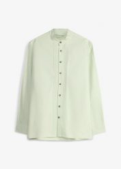 Koszula w ludowym stylu z bawełny, regular fit. Zielone koszule męskie bonprix, m, bez wzorów, z bawełny, bez kołnierzyka, bez ramiączek. Za 112.99 zł.