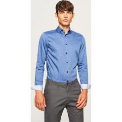 Koszula z mikroprintem slim fit - Granatowy. Koszule męskie marki Reserved. Za 69.99 zł.
