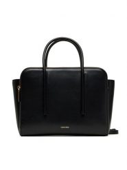 Calvin Klein Torebka Carryall Mini Leather Tote Bag LV04F3034G Czarny. Czarne torebki do ręki damskie Calvin Klein, bez wzorów, ze skóry, bez dodatków. Za 839.99 zł.
